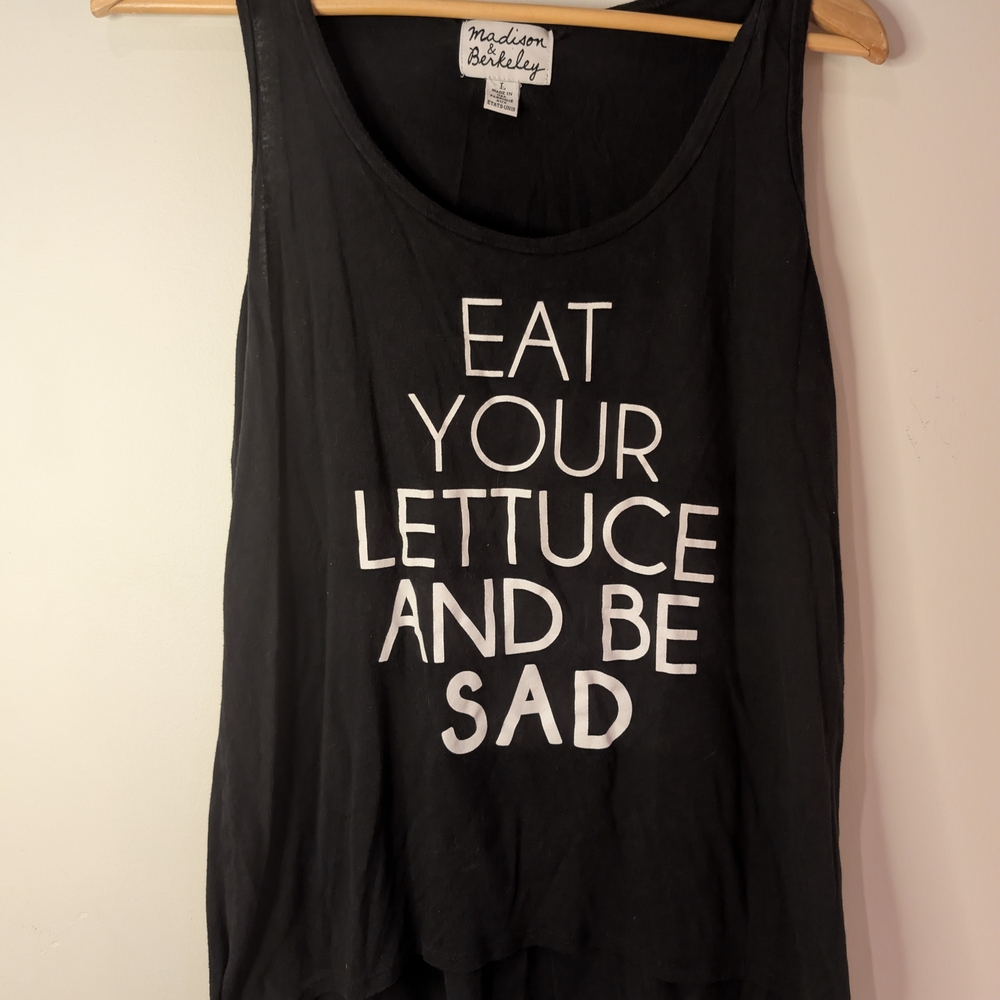 Madison Black Tank Top with Bold White Text